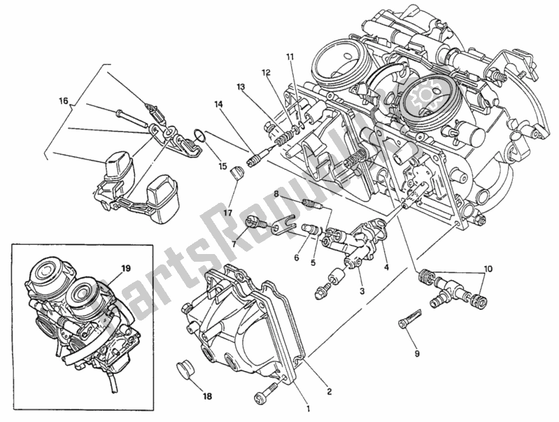 Todas las partes para Carburador de Ducati Supersport 900 SS USA 1994